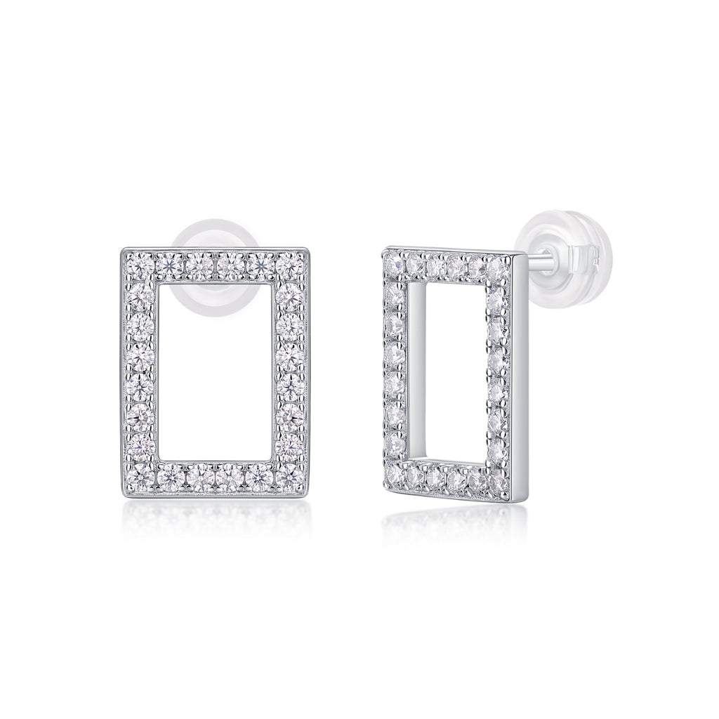 1In Full Swing - Fashionable And Affordable Jewelry With Moissanite S925 Sterling Silver And Platinum-plated Stud Earrings Prohibit TikTok sales