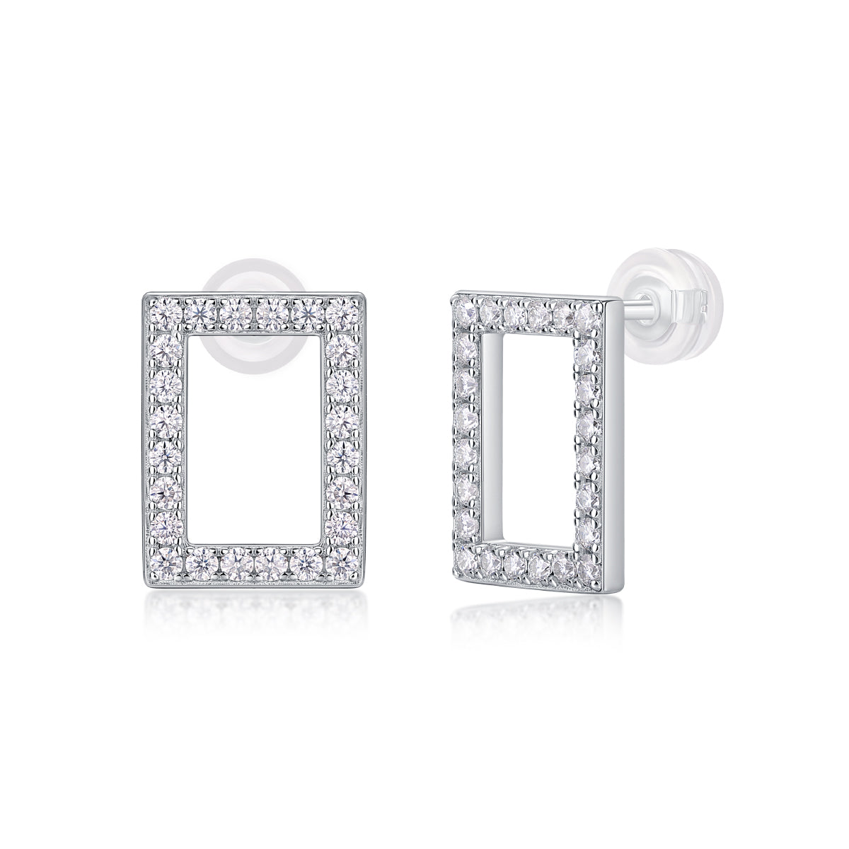 1In Full Swing - Fashionable And Affordable Jewelry With Moissanite S925 Sterling Silver And Platinum-plated Stud Earrings Prohibit TikTok sales