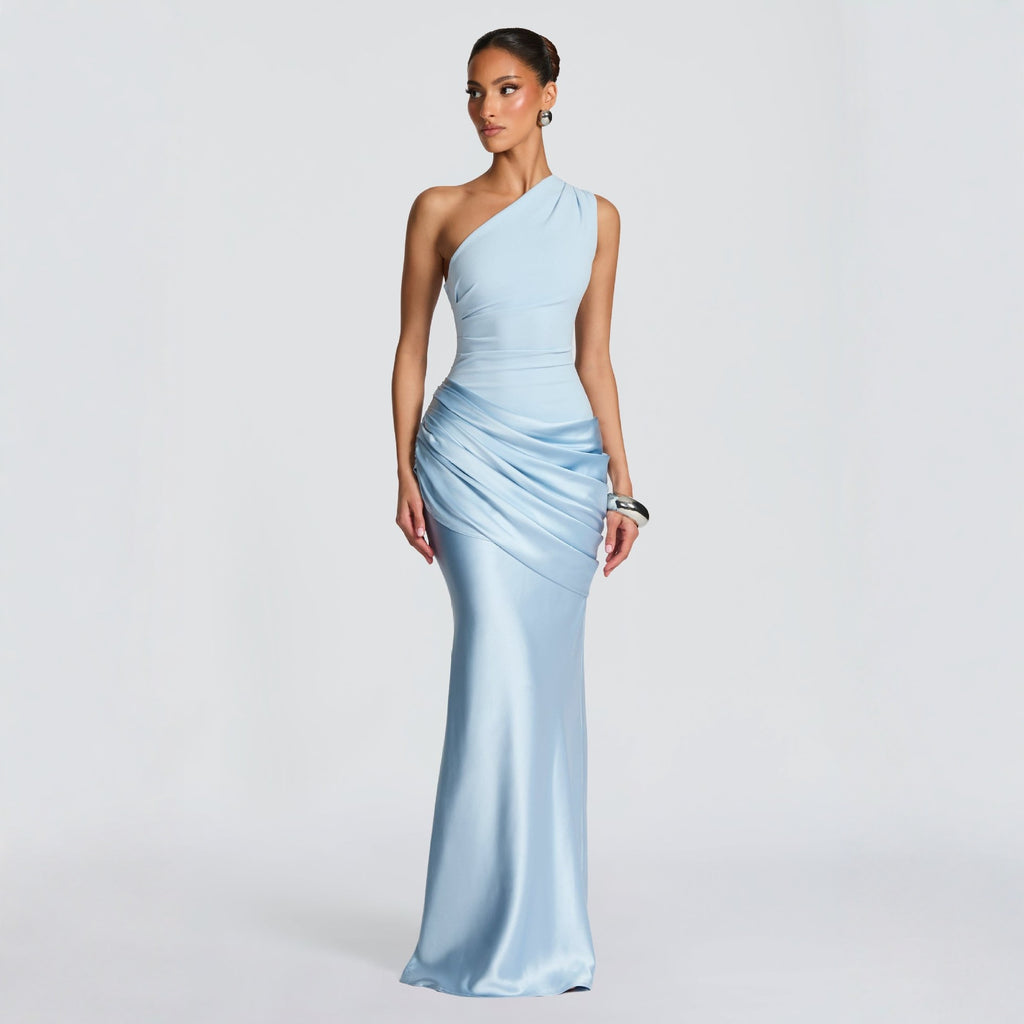 Slim Off-shoulder Bodycon Maxi Dress Solid Color Sleeveless  Evening Party Gown Dresses For Women Clothing
