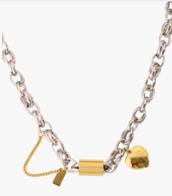 Versatile Titanium Bracelet With A Heart-shaped Pendant