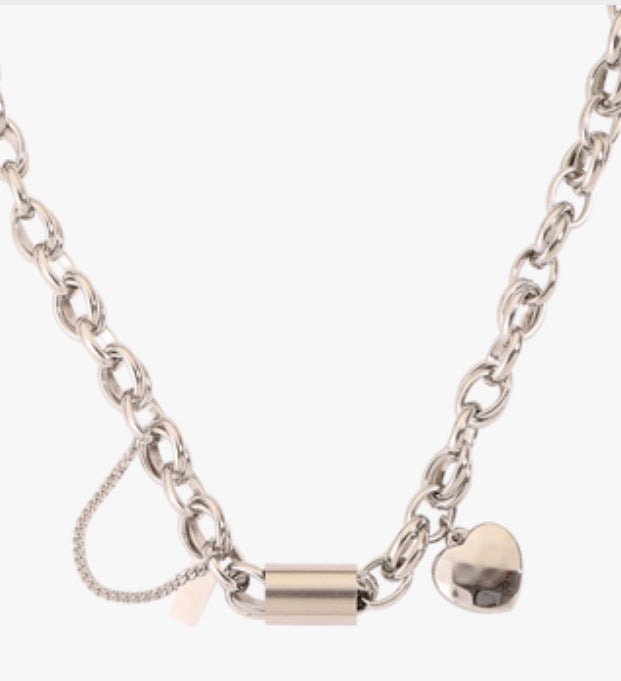 Versatile Titanium Bracelet With A Heart-shaped Pendant