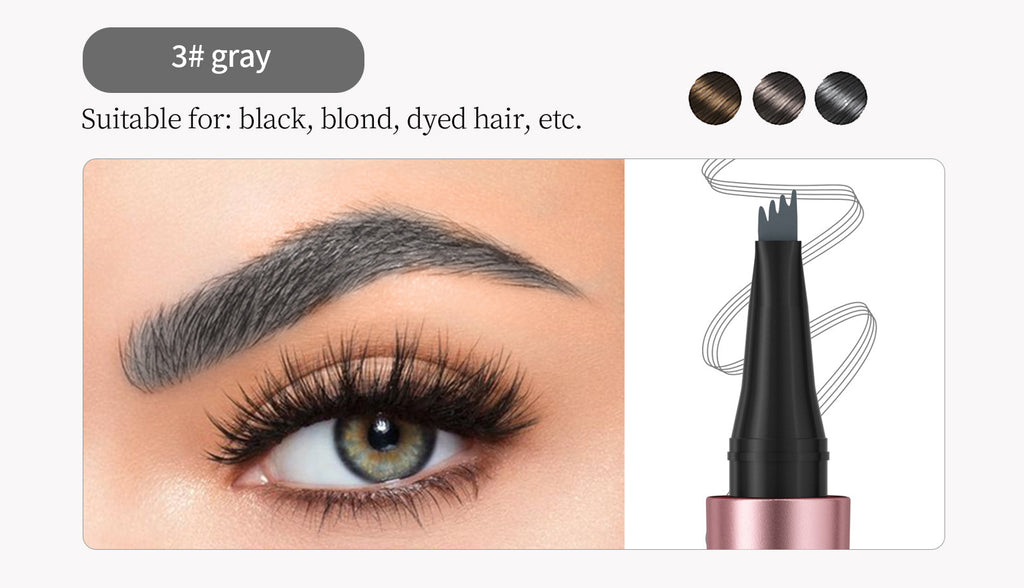 Waterproof And Smooth Not Smudge Four-fork Liquid Eyebrow Pencil